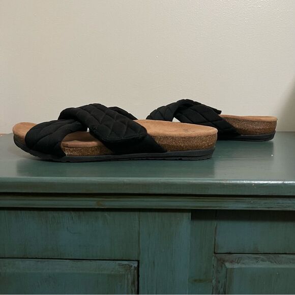 Earth Origins Black Quilted Slide Sandals - Size 9 - Picture 7 of 7